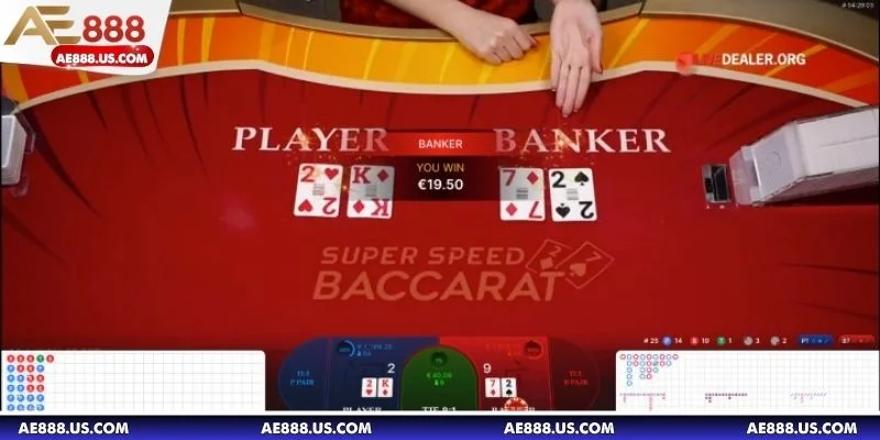Baccarat AE888 có luật chơi đơn giản với 3 cửa cược chính